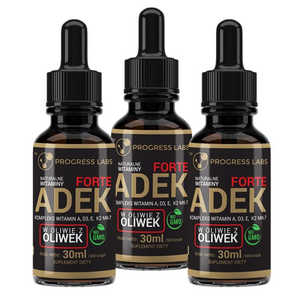 Vitamin ADEK Forte in olive oil — set of 3 × 30 ml, 2700 drops