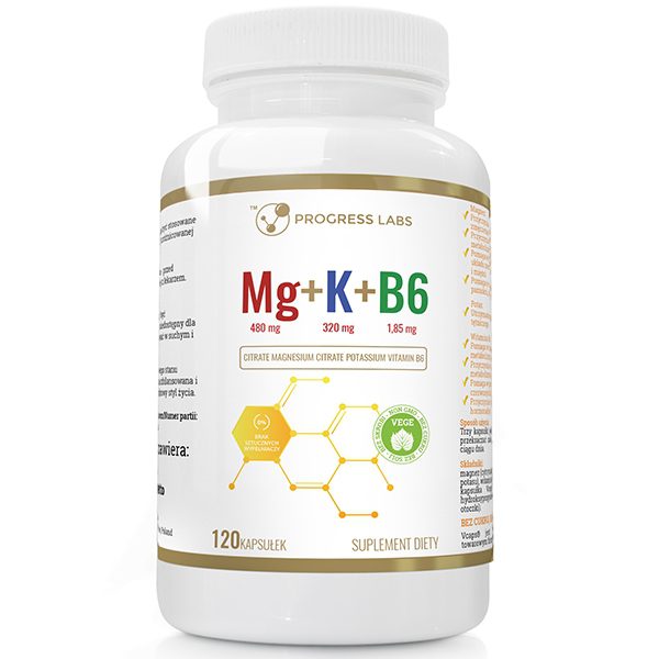 Magnesium Potassium Vitamin B6 vegan — package of 120 capsules