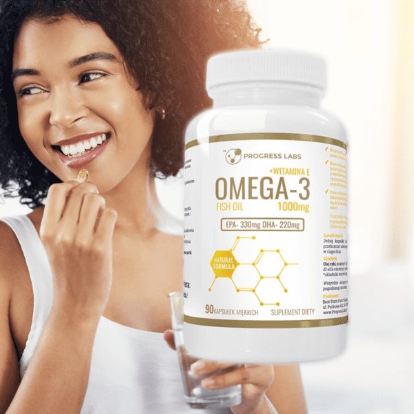 OMEGA 3 1000 mg WITAMINA E EPA 330 DHA 220 90 KAPSUŁEK Omega 3 z witaminą E 90 kapsułek: wsparcie pracy serca