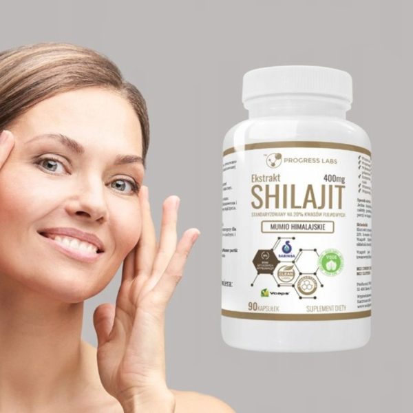 Shilajit mumio himalajskie wegański — kapsułki na dłoni