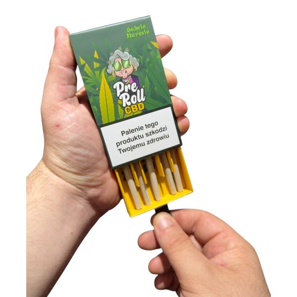 Grandma Marysia Full Spectrum Preroll - 5 Hemp Flower Blend Prerolls, Close-Up Shot