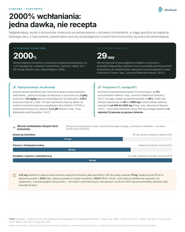 Kurkuma i kurkumina: właściwości przeciwzapalne i jak zwiększyć wchłanianie Kurkuma, Kurkumina - 2000% wchłaniania: jedna dawka, nie recepta
