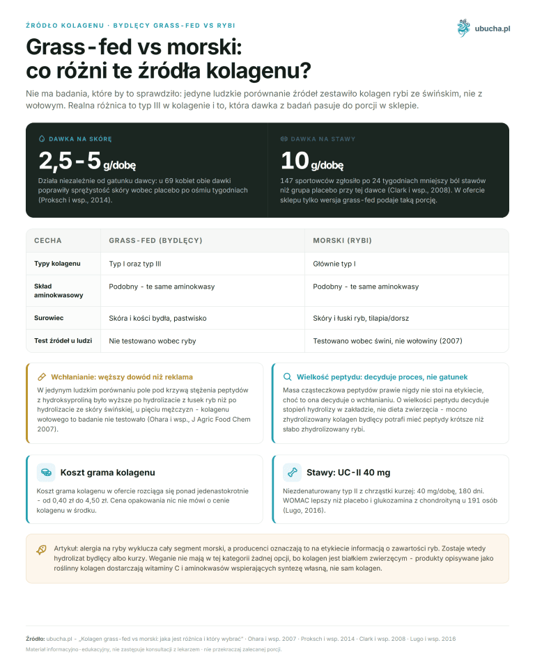 Kolagen grass-fed vs morski: jaka jest różnica i który wybrać Źródło kolagenu, Bydlęcy grass-fed vs rybi - Grass-fed vs morski: co różni te źródła kolagenu?