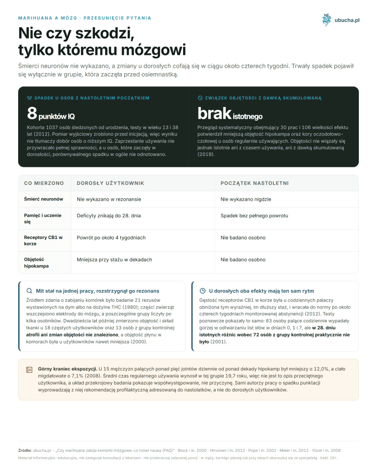 Marihuana a mózg, Przesunięcie pytania - Nie czy szkodzi, tylko któremu mózgowi