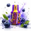 Elixir Panoramixa Blueberry Relax, butelka shota konopnego 100 ml wśród borówek na białym tle