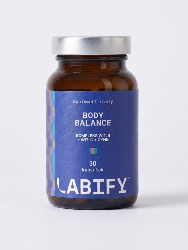 LABIFY Body B Complex+ - zdjęcie 5 LABIFY Body B Complex+ - butelka sfotografowana pionowo na jasnoszarym tle
