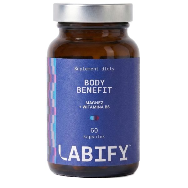 LABIFY Body Magnez+ - opakowanie 60 kapsułek na bialym tle