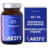 LABIFY Body D3+ - zdjęcie 2 LABIFY Body D3+ - butelka 60 kapsułek obok granatowego pudełka z opisem preparatu