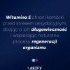 LABIFY Body Omega 3+ - zdjęcie 7 LABIFY Body Omega 3+ - grafika producenta o witaminie E, jasny tekst na granatowym tle