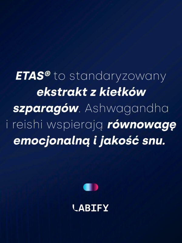 LABIFY Mind Sleep+ - zdjęcie 7 LABIFY Mind Sleep+ - grafika producenta o ekstrakcie z kiełków szparagów, ashwagandzie i reishi