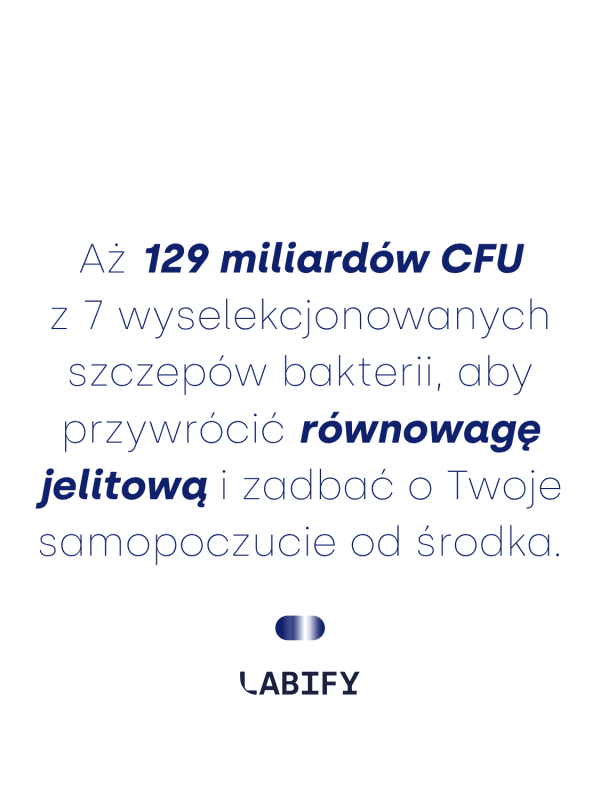 LABIFY GutBiome7 - zdjęcie 4 LABIFY GutBiome7 - grafika producenta o szczepach bakterii probiotycznych
