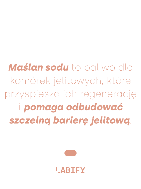 LABIFY Maślan sodu MONO - zdjęcie 2 LABIFY Maślan sodu MONO - grafika producenta o maslanie sodu, łososiowy tekst na białym tle
