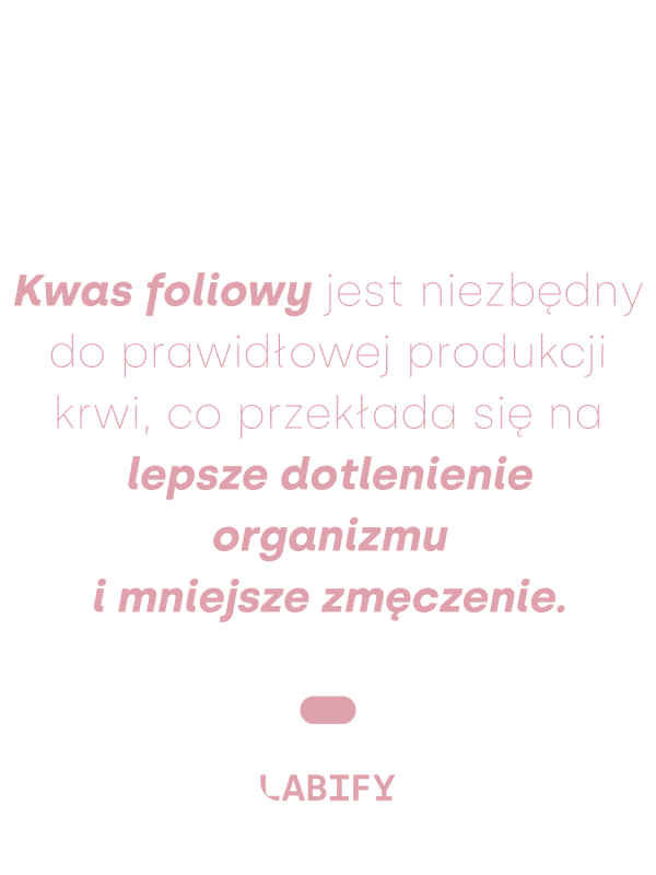 LABIFY Kwas foliowy MONO - zdjęcie 2 LABIFY Kwas foliowy MONO - grafika producenta o kwasie foliowym, różowy tekst na białym tle