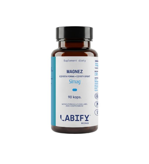 LABIFY Magnez Simag® MONO - 90 kapsułek LABIFY Magnez Simag® MONO - opakowanie 90 kapsułek na bialym tle