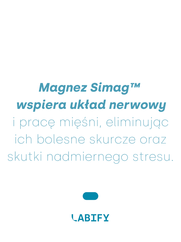 LABIFY Magnez Simag® MONO - zdjęcie 2 LABIFY Magnez Simag® MONO - grafika producenta o magnezie Simag, niebieski tekst na białym tle
