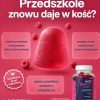 LABIFY Nubi Żelki z witaminą C dla dzieci - zdjęcie 7 LABIFY Nubi Żelki z witaminą C dla dzieci - grafika producenta w formie plakatu z żelka i słoikiem, różowe tło