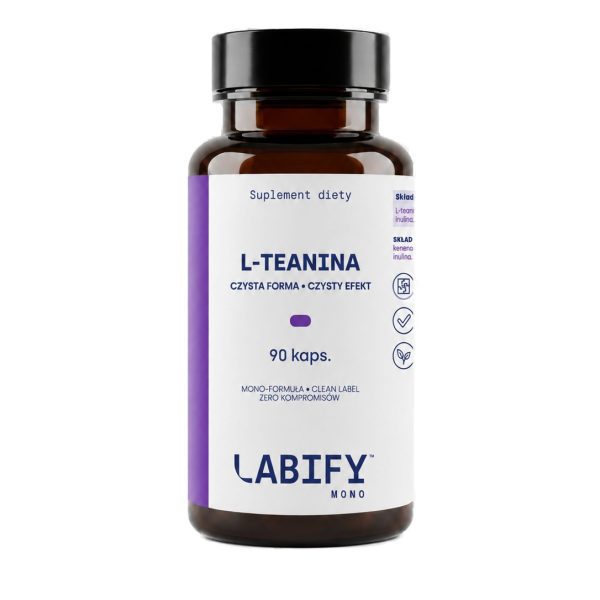 LABIFY L-teanina MONO - opakowanie 90 kapsułek na bialym tle