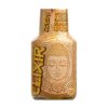 Elixir Panoramixa Zen, shot konopny 100 ml: złota butelka z wizerunkiem Buddy i napisem ELIXIR na jasnym tle Elixir Panoramixa Zen, shot konopny 100 ml: złota butelka z wizerunkiem Buddy i napisem ELIXIR na jasnym tle