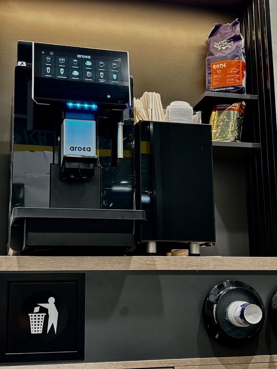 Coffee machine on the counter of u Bucha store on Nowy Świat