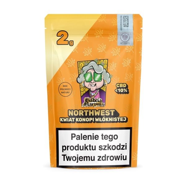 Babcia Marysia CBD Northwest 2g: opakowanie doypack z napisem 2g i Northwest Babcia Marysia CBD Northwest 2g: opakowanie doypack z napisem 2g i Northwest