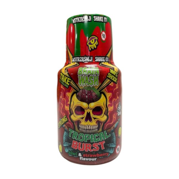 Brain Wash Tropical Burst kiwi / Strawberry: butelka na białym tle Brain Wash Tropical Burst kiwi / Strawberry: butelka na białym tle
