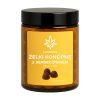 CANNOVA + serdecznik żelki CBD 25mg/szt. 60 szt.: słoik z czarną nakrętką na jasnym tle CANNOVA + serdecznik żelki CBD 25mg/szt. 60 szt.: słoik z czarną nakrętką na jasnym tle