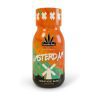 Hemp Shot Cannabis Boys Amsterdam Orange Bud: butelka na jednolitym szarym tle