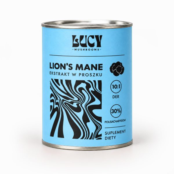 lucyrituals-ekstrakt-z-lions-mane.jpg Puszka ekstraktu Lion's Mane w proszku, DER 10:1, 30% polisacharydów