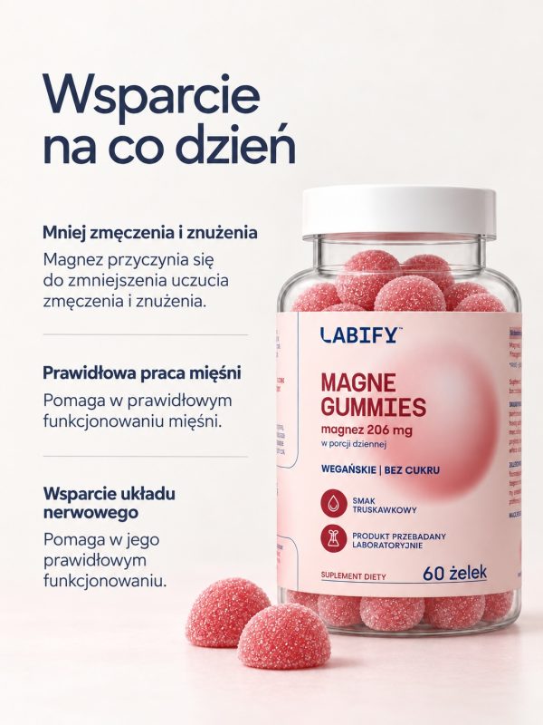 Magne Gummies: słoik żelków i trzy oświadczenia o magnezie: zmęczenie i znużenie, mięśnie, układ nerwowy Magne Gummies: słoik żelków i trzy oświadczenia o magnezie: zmęczenie i znużenie, mięśnie, układ nerwowy