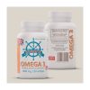 Navigator Omega 3 EPA 180 mg / DHA 120 mg: biala butelka z kapsulkami zelowymi na jasnym tle Navigator Omega 3 EPA 180 mg / DHA 120 mg: biala butelka z kapsulkami zelowymi na jasnym tle