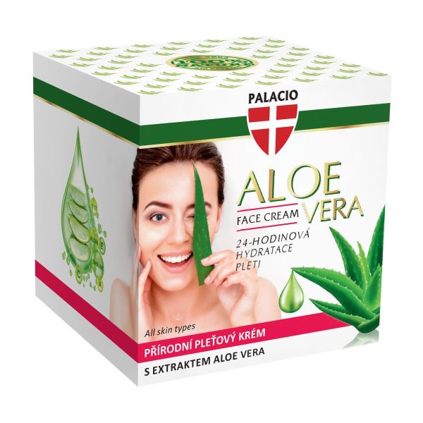 PALACIO Krem do skory Aloe Vera 50ml: sloiczek kremu na jednolitym tle, zdjecie produktowe