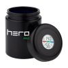 Szklany pojemnik bezzapachowy z higrometrem 250ml HERO PRO: otwarty sloik z odkrecona pokrywka z higrometrem obok Szklany pojemnik bezzapachowy z higrometrem 250ml HERO PRO: otwarty sloik z odkrecona pokrywka z higrometrem obok