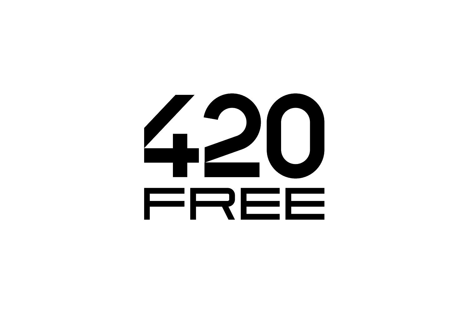 Brands at u Bucha 420free: czarny napis 420, pod nim słowo FREE, na jasnym tle