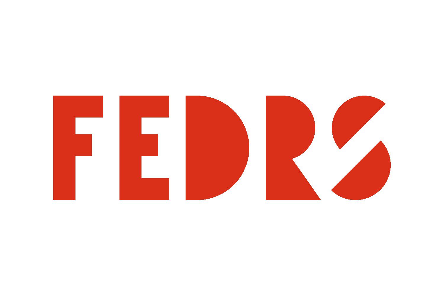 Fedrs: czerwony napis FEDRS pogrubionymi literami