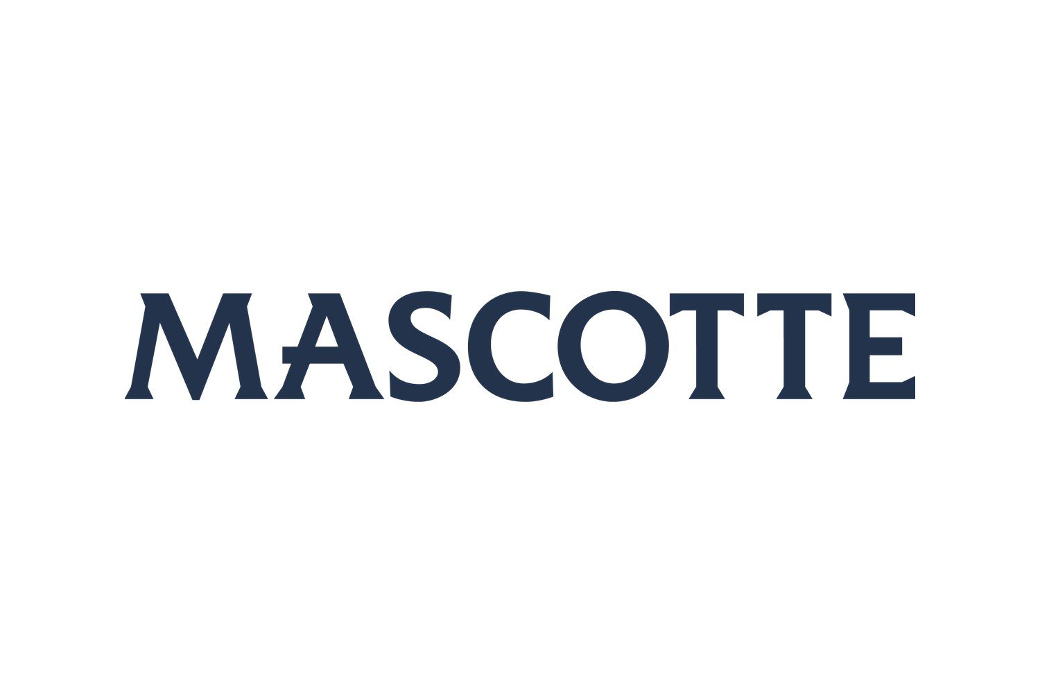 Brands at u Bucha Mascotte: granatowy napis MASCOTTE wielkimi szeryfowymi literami