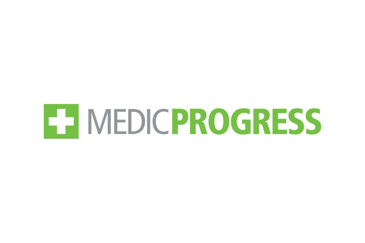 Brands at u Bucha MedicProgress: zielony kwadrat z białym krzyżem i napis MEDIC PROGRESS