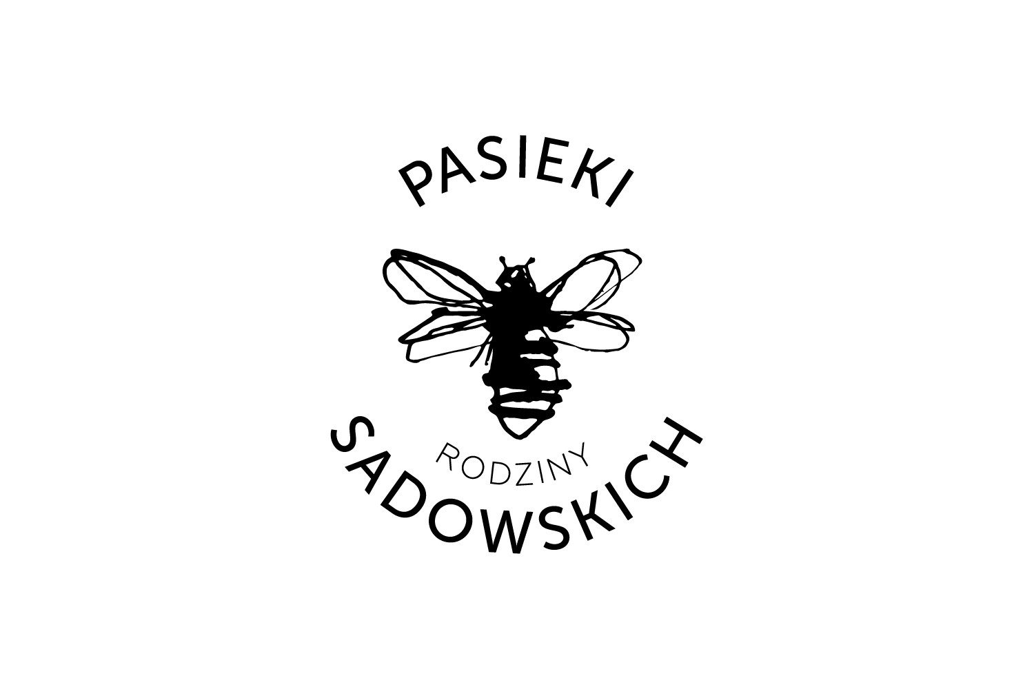 Brands at u Bucha Pasieki Rodziny Sadowskich: rysunek pszczoły w okręgu napisu PASIEKI RODZINY SADOWSKICH