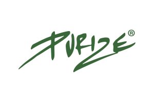 Purize: zielony odręczny napis PURIZE ze znakiem zastrzeżonym