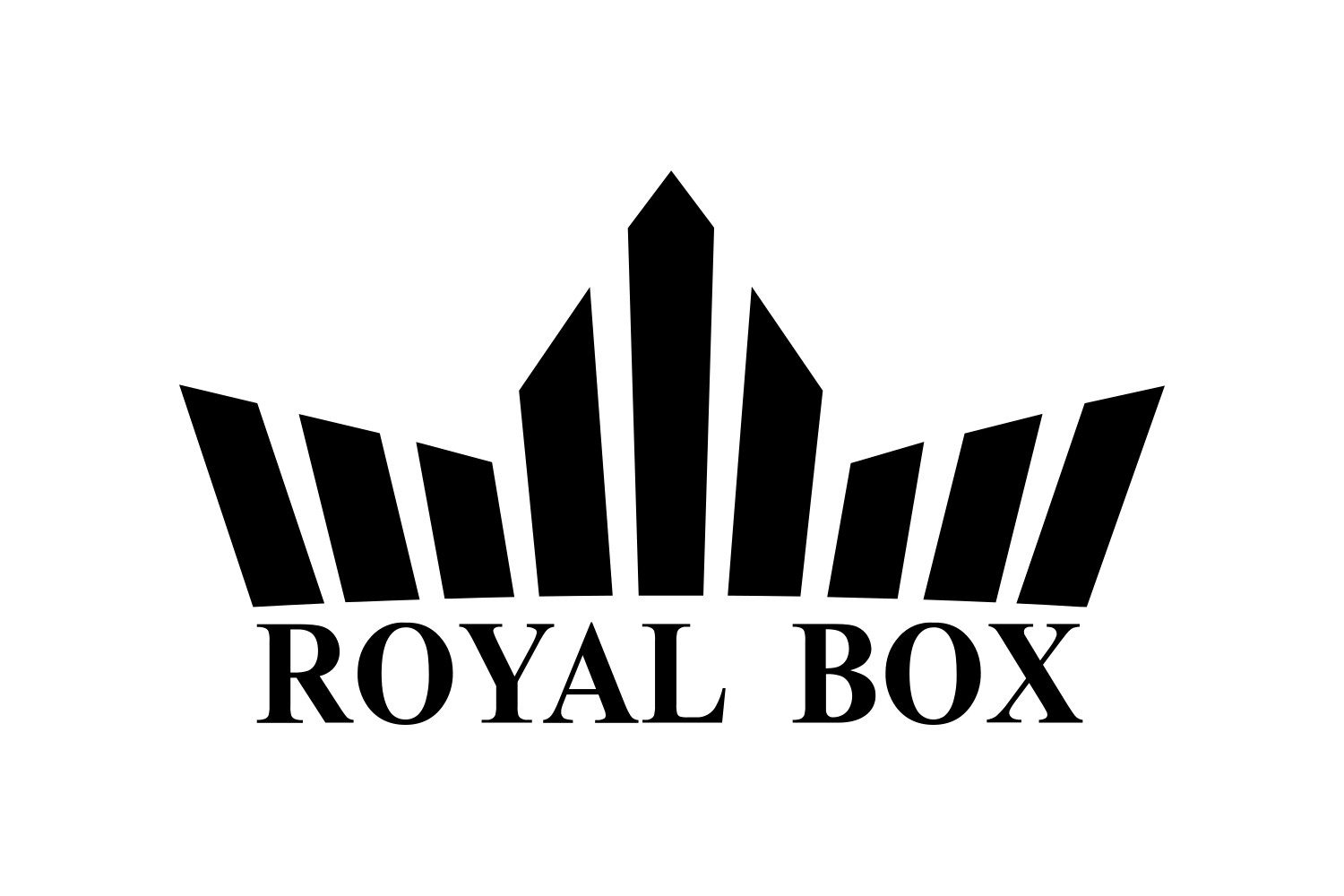 Brands at u Bucha Royal Box: czarna korona z pionowych pasów nad napisem ROYAL BOX