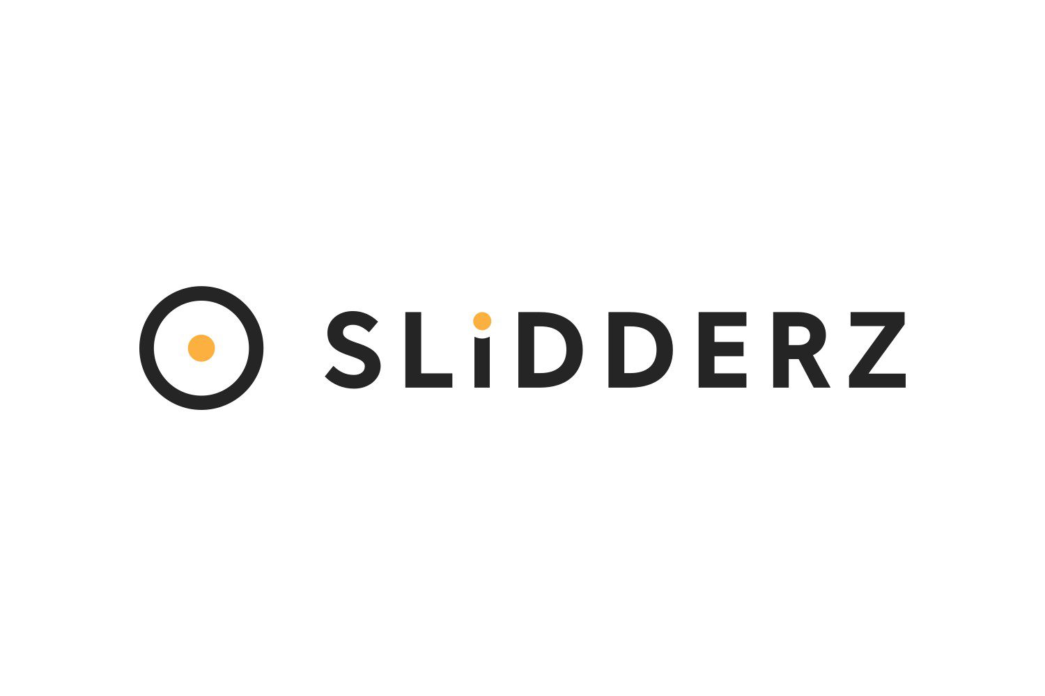 Brands at u Bucha Slidderz: ciemny pierścień z pomarańczową kropką i napis SLIDDERZ