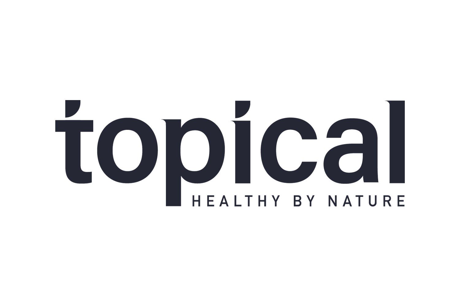Brands at u Bucha Topical: granatowy napis topical z hasłem HEALTHY BY NATURE