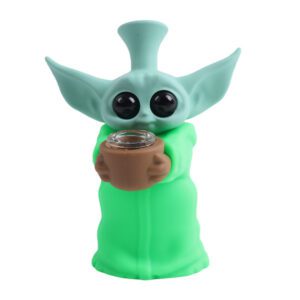 Baby Yoda Green Grogu Star Wars Silicone Standing Bong - Silicone