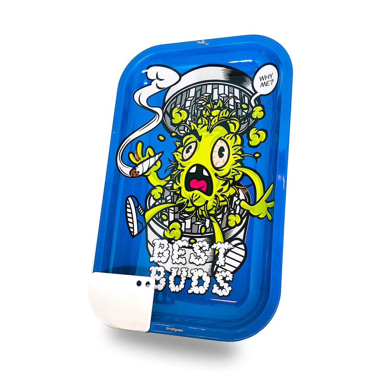 Duża tacka Best Buds Grind Me 33×27,5 cm: metalowa tacka kolekcjonerska z motywem Grind Me