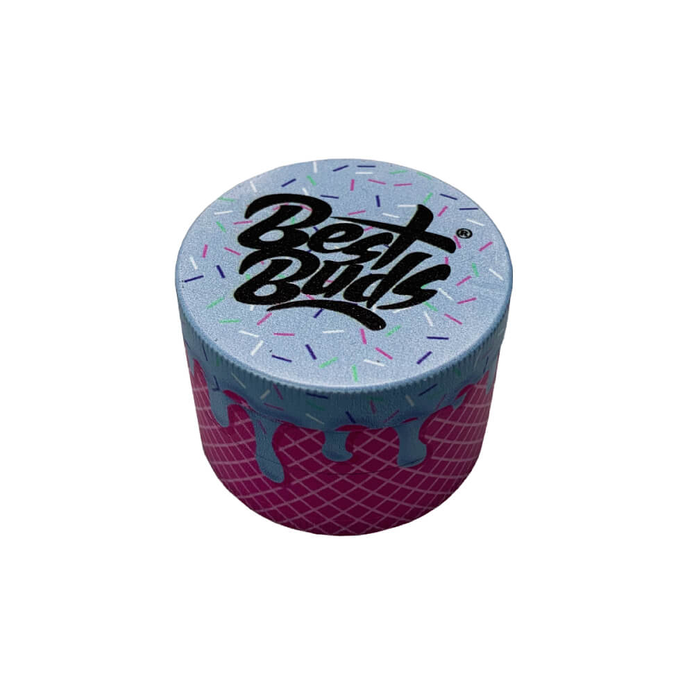 Młynek Best Buds Mint Berries 4-cz 50 mm: motyw Gelato w odcieniach mięty