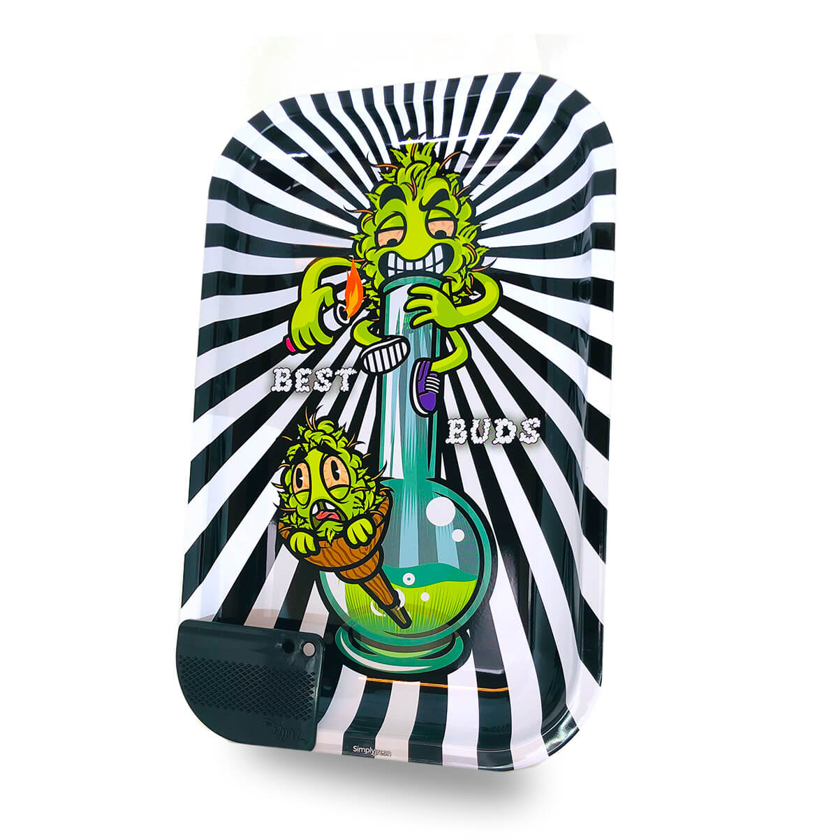 Duża tacka Best Buds Smoke Me 33×27,5 cm: metalowa tacka kolekcjonerska z motywem Smoke Me