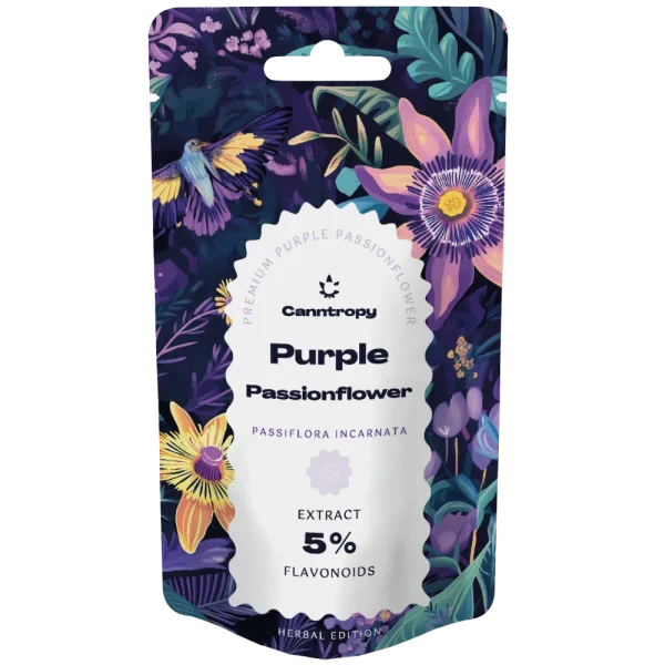 Ekstrakt z męczennicy krwawej (Passiflora incarnata), 5% flawonoidów - 5G Passiflora incarnata ekstrakt 5% flawonoidów: opakowanie 5 g, marka Canntropy