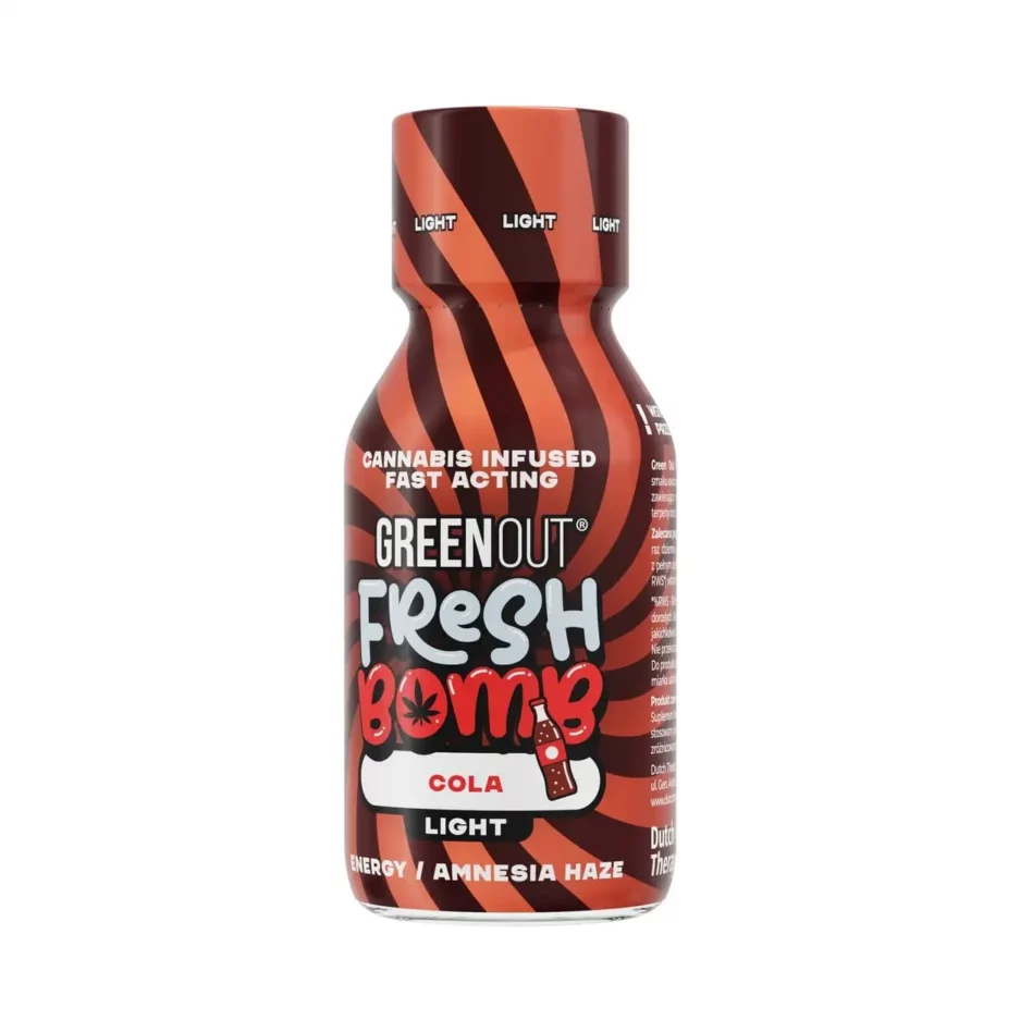 Green Out Fresh Bomb Cola LIGHT - butelka 100 ml shotu konopnego o smaku coli