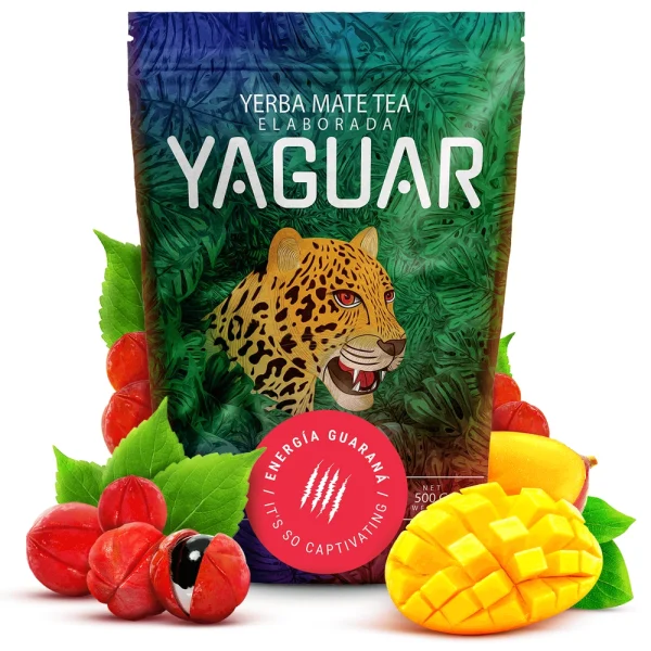Yerba Mate Yaguar Energia Guarana 0,5kg Yerba Mate Yaguar Energia Guarana 0,5 kg: brazylijska yerba mate z guaraną i nutą mango