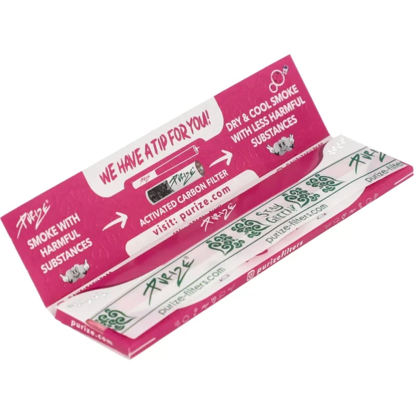 Bibułki Purize Pink KS Slim 32+10 gratis różowe - Bibułki