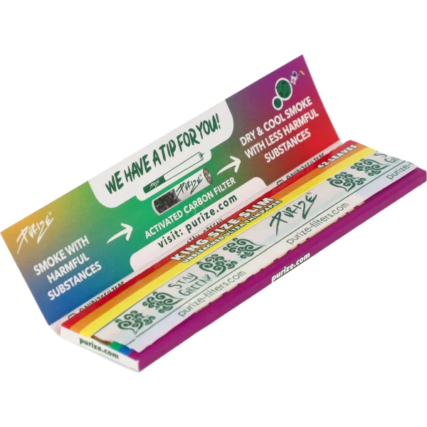 Bibułki Purize Rainbow KS Slim 32+10 gratis brązowe - Bibułki